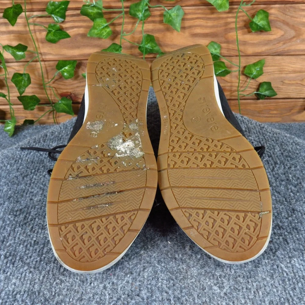 Revere Athens Women Casual Sneaker Size 8 Wide Walking‎ Shoe Black Leather